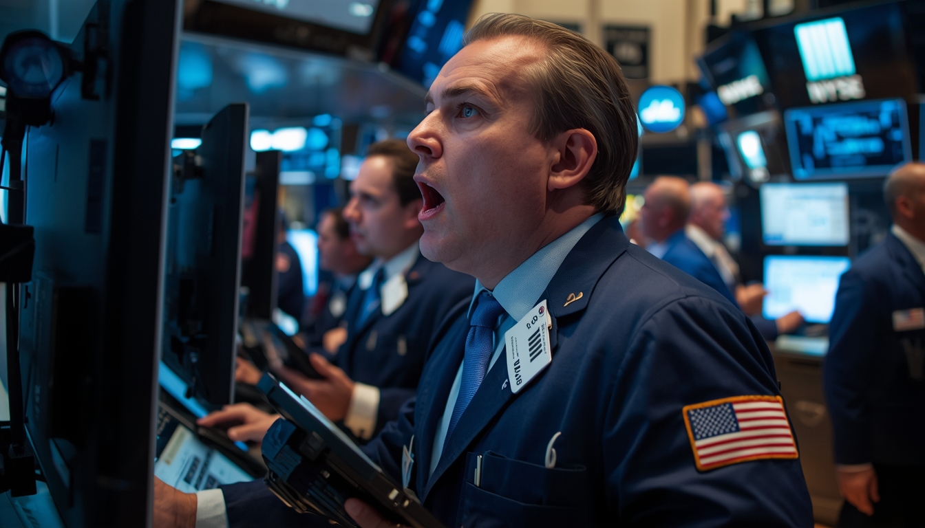 Traders monitoring the falling prices